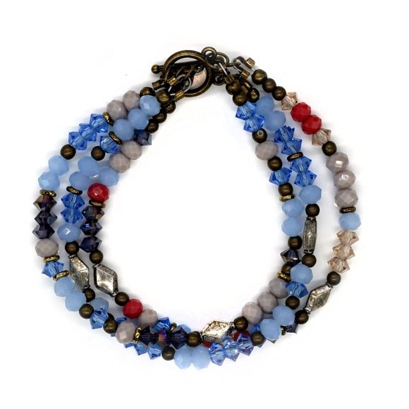 Triple bracelet with toggle lock. - Picture 3 of 6